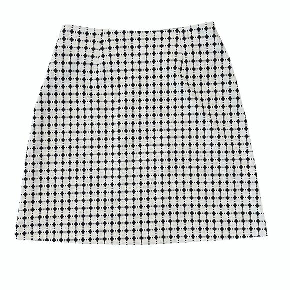 CAbi Women's Black and White/Off 60's Retro Lattice Print Teatime Skirt - SIZE 4 - Picture 2 of 9